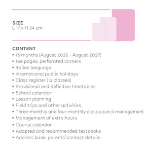Legami - 13-Month Weekly Günlük Teachers 2026/2027 - Raspberry Jam