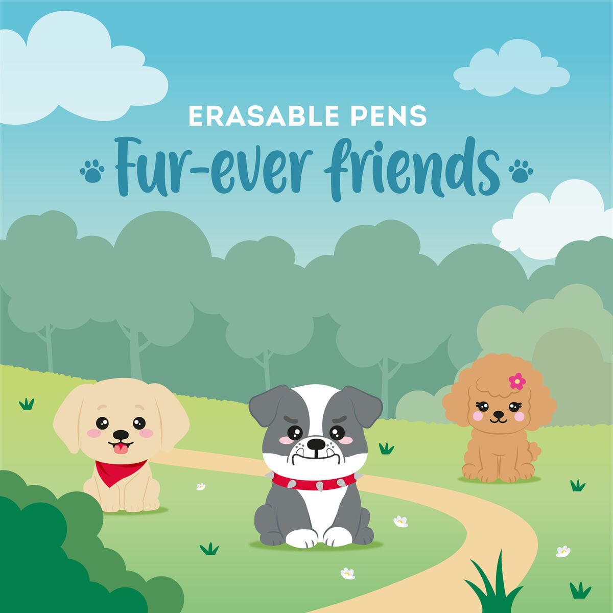Legami - 3'lü Seti Erasable Pens - Fur-ever Arkadaşlar