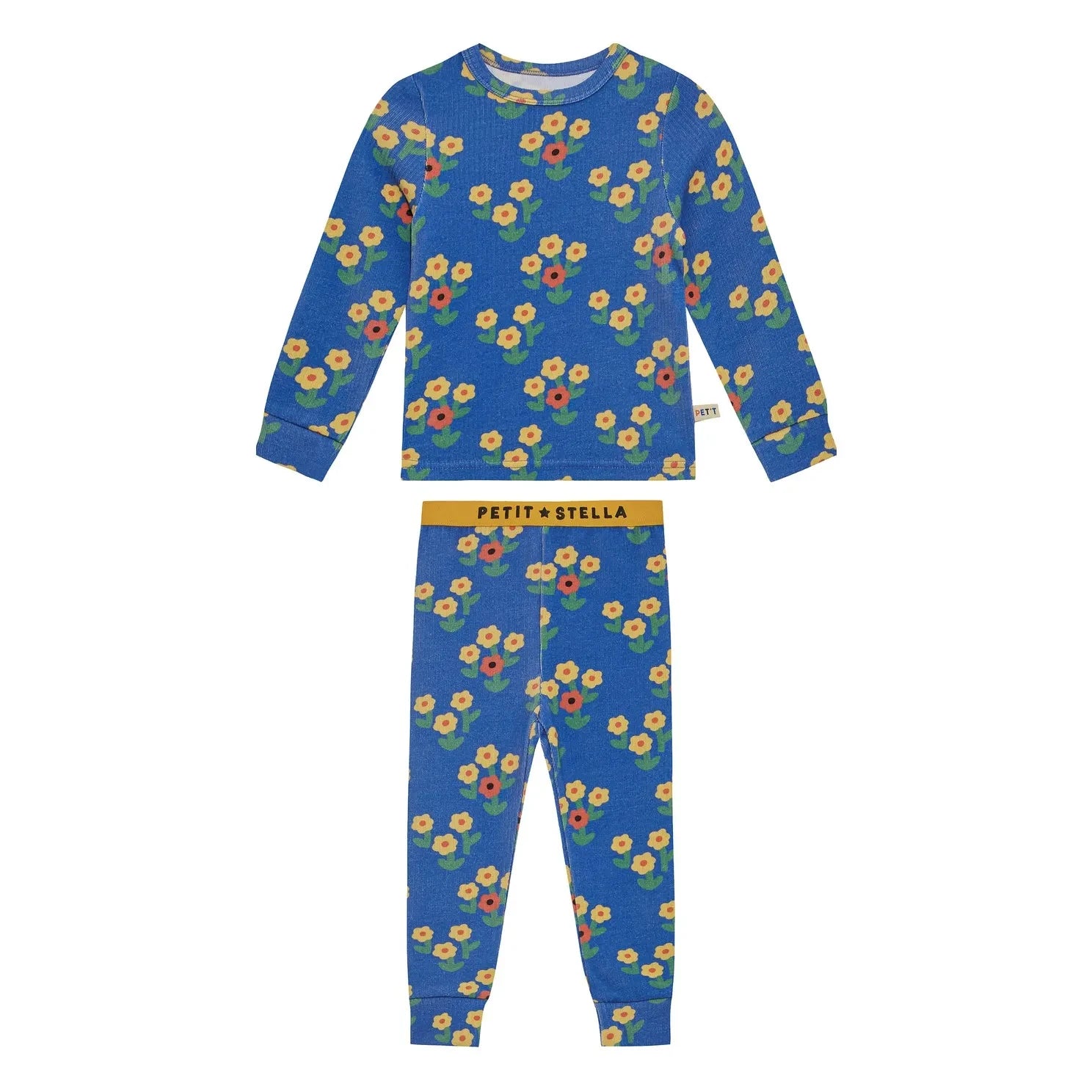 Petit Stella - Pijama de algodón Pima y modal con estampado floral | Azul