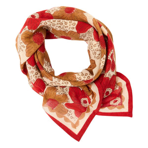 Apaches - Large Patterned Floral Shawl | Brown