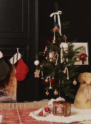 Lorena Canals - Sucre d'Orges Noel Süsleri - 4'lü Set | Kırmızı