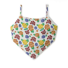 Fabula - Floral crop top | White