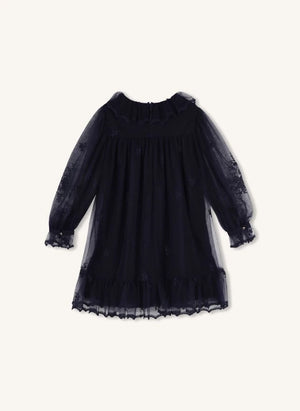 Chloé - Tüllbesticktes Kleid | Dunkelblau