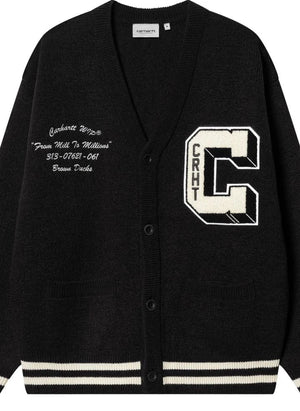 Carhartt WIP - Braune Enten Strickjacke | Schwarz