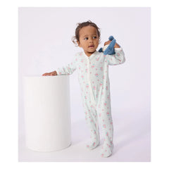 Petit Bateau - Pyjamas Dors Bien Gestreift Geblümt | Weiß