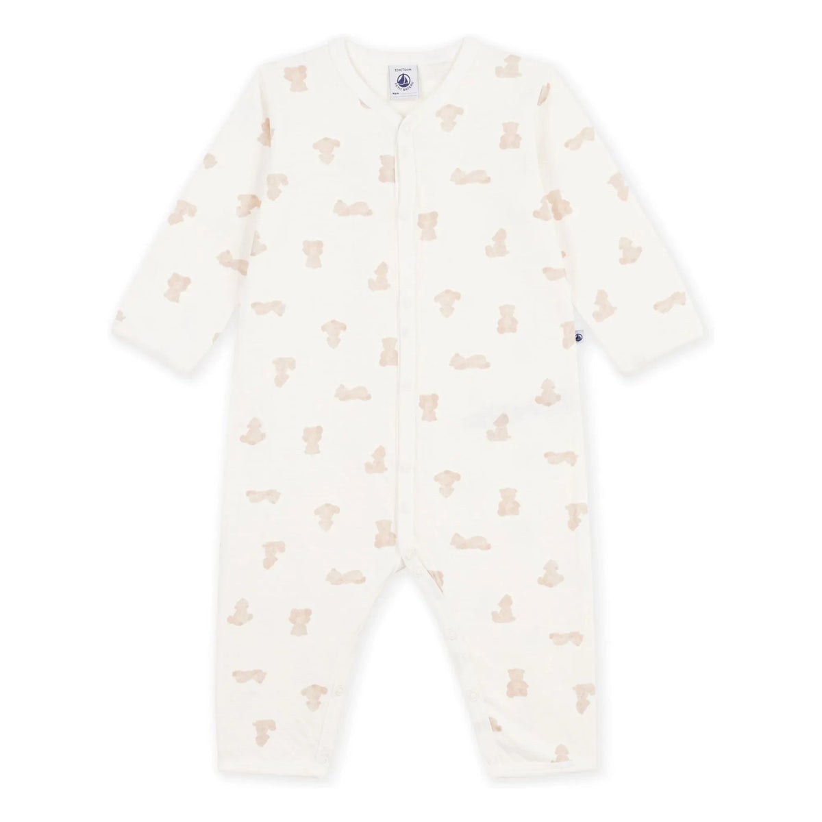 Petit Bateau - Sleep Well Teddy Bear Pijama Organik Pamuk Tubic | Beyaz