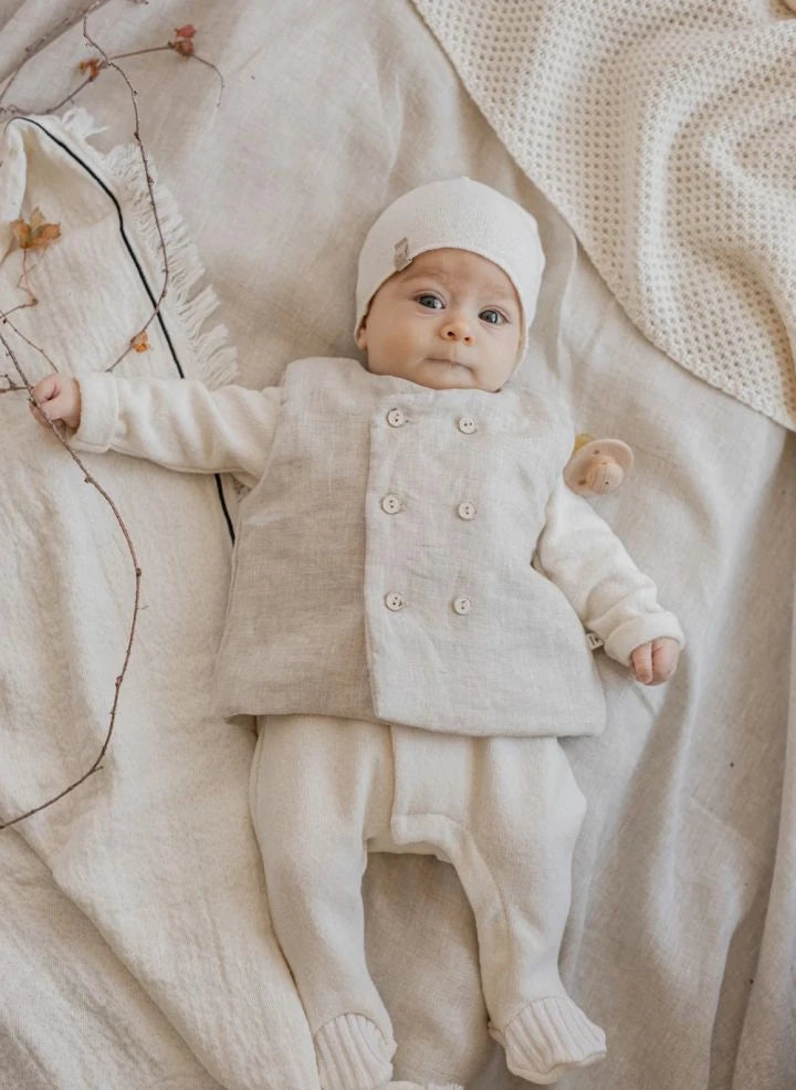 1+ in der Familie - Elias Leinen- und Bambus-Weste | Beige