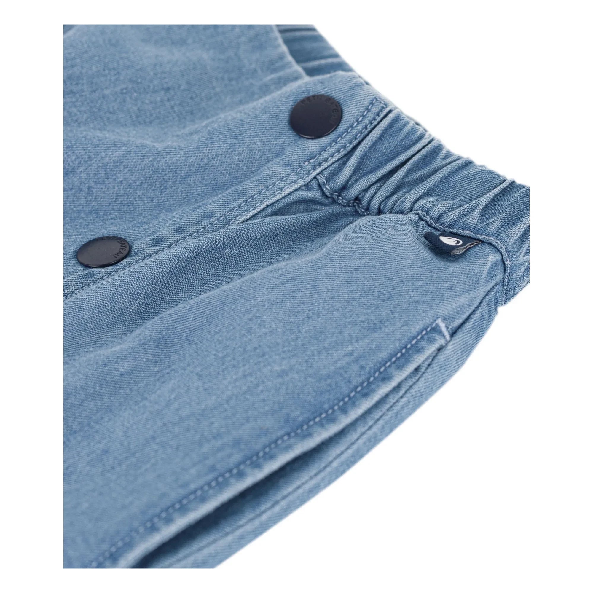 Petit Bateau - Organik pamuk köprülü denim etek | Mavi