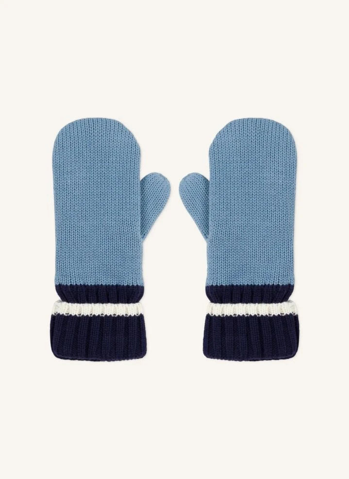 Petit Bateau - Guantes de punto acanalado azules