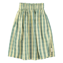 Piupiuchick - Organic cotton plaid long skirt | Yellow