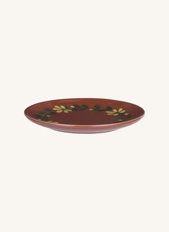 Madam Stoltz - El Boyaması Stoneware Tabak | Kırmızı