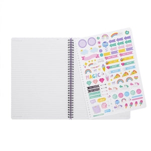 Legami - A4 Lined Notebook with Illustrated Hard Cover - Unicorn - Spiral-Bound