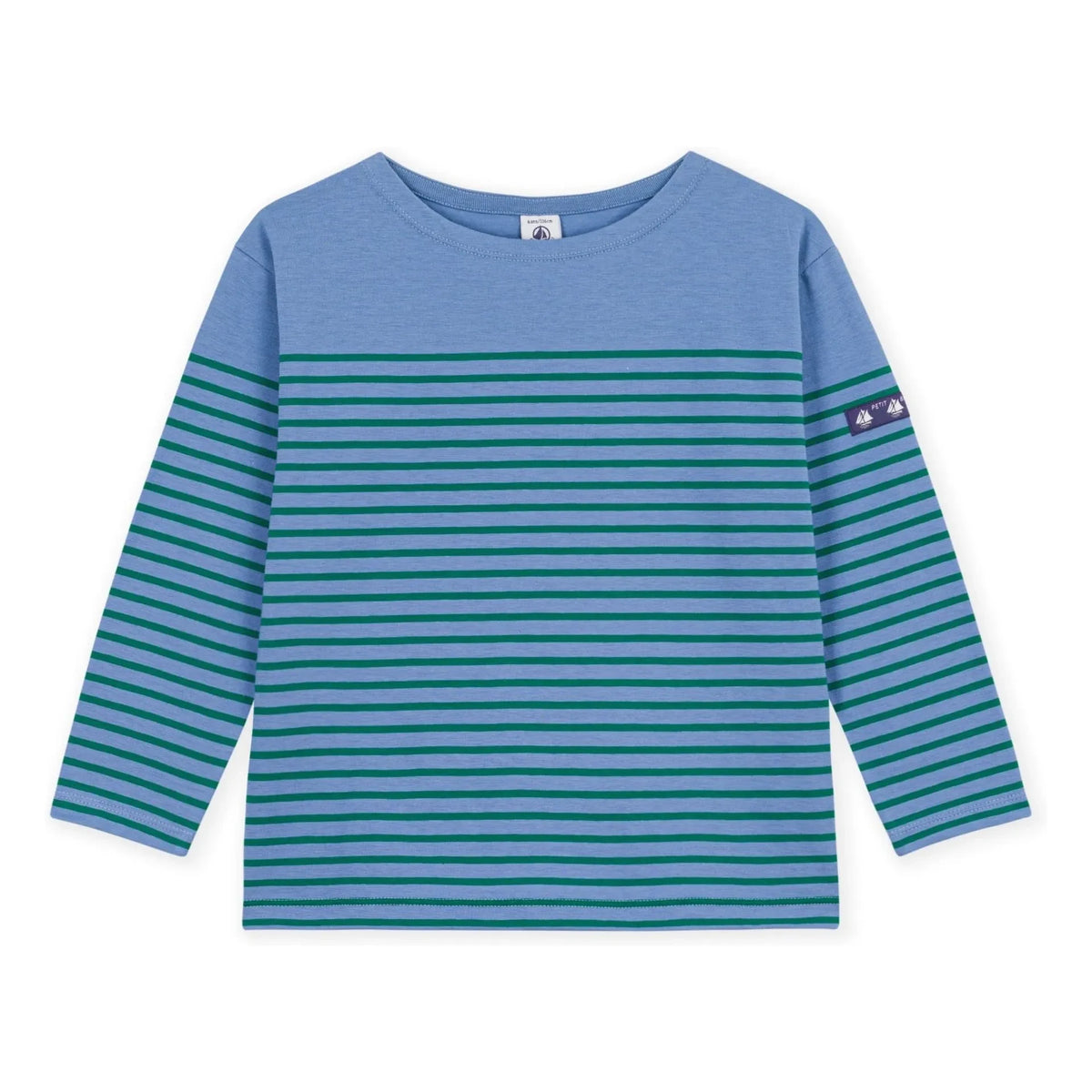 Petit Bateau - Düz Tişört Marinière Organik pamuk | Mavi