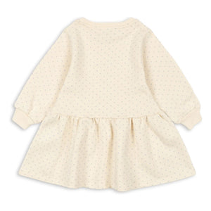 Konges Sløjd - Loupy Pois Bio-Baumwoll-Sweatkleid | Ecru