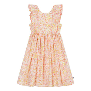 Petit Bateau - Organik Pamuk Poplin Puantiyeli Elbise | Coral