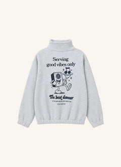 Cos I Said So - "Good Vibes Only" Organic Cotton Zip-Up Sweatshirt | Grey Melange