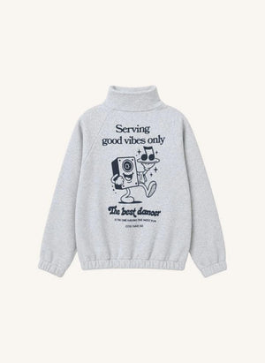 Cos I Said So - "Good Vibes Only" Organic Cotton Zip-Up Sweatshirt | Grey Melange