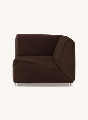 The Socialite Family - Rotondo Smooth Velvet Corner Module | Chocolate
