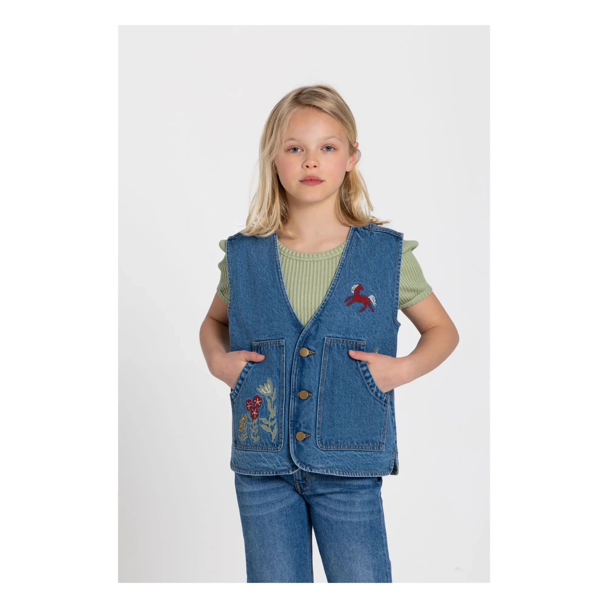 Hundred Pieces - Mara Cheval Chaqueta Vaquera Sin Mangas | Azul
