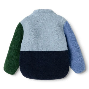 Liewood - Nolan Renk Bloklu Sherpa Tarzı Geri Dönüştürülmüş Elyaflardan Yapılmış Ceket | Mavi