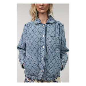 Lollys Laundry - Viola Kapitone Pamuk Ceket | Denim mavisi
