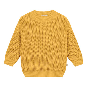 Yuki – Grobstrickpullover aus Bio-Baumwolle | Senf