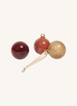 Ferm Living - Cam Noel süsleri - 3'lü Set | Turuncu
