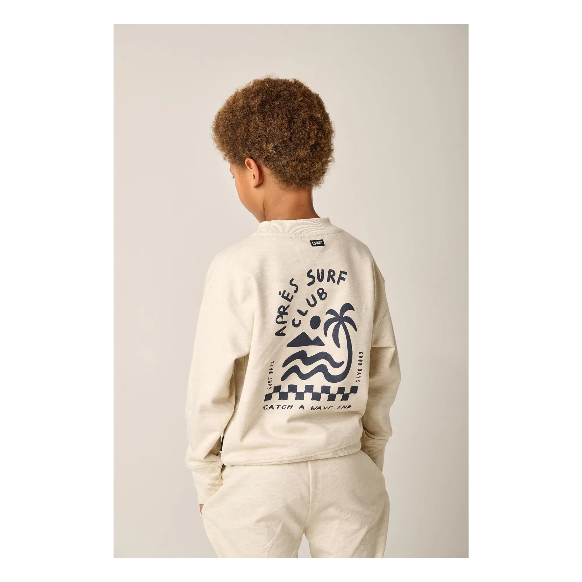 Tumble N'Dry - Oversize Seashore organik pamuk sweatshirt | Heather white