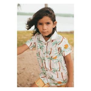 Pepita & Me - Guayabera Palm Kısa Kollu Gömlek | Fildişi