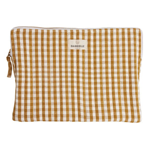 Gabrielle Paris - Vichy Laptop Bag | Yellow Curry