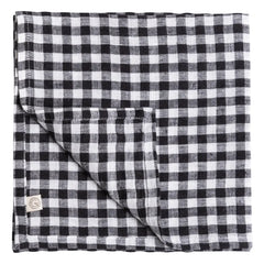 Gabrielle Paris - Gingham Washed Linen Napkin | Black