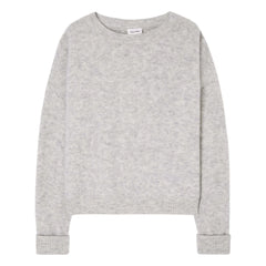 American Vintage - Vitow Alpaka ve Yün Boatneck Kazak | Açık kırçıllı gri