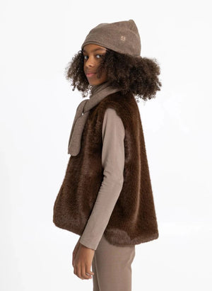 Smallable Kid - Çizgili Yün Şapka | Kahverengi