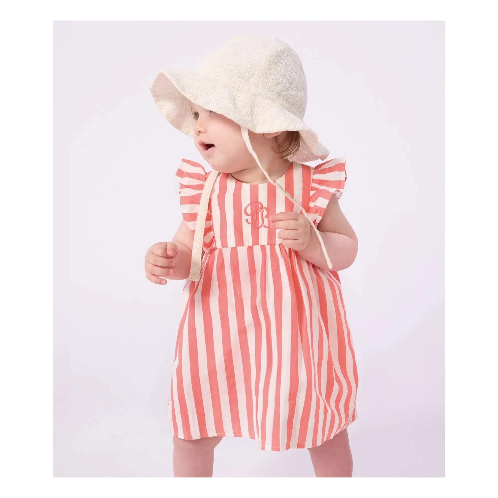 Petit Bateau - Kapeline Broderie Anglaise Organik Pamuk Poplin Bebek | Beyaz