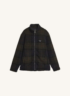 Barbour - Karierter Reißverschluss-Fleecejacke | Oliv
