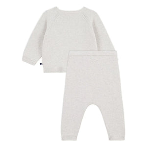 Petit Bateau - Organic Cotton Teddy Knit Sweater and Pants Set | Heather Beige