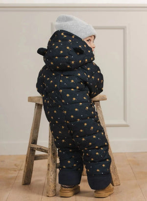 Töastie - Wasserfester, blumenbedruckter Cloud-Jacke | Dunkelblau