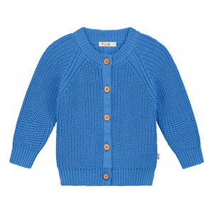 Yuki - Organik Pamuk Raglan Hırka | Mavi