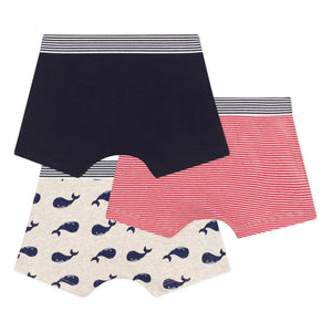 Petit Bateau - 3'lü Mobidic Organik Pamuk Boxer Seti | Lacivert