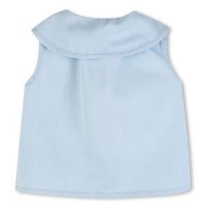 Chloé – Besticktes Jeans-Top | Blau