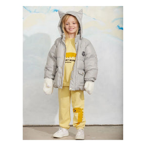 Mini Rodini - Geri Dönüştürülmüş Elyaf Kulaklı Şişme Mont | Gri