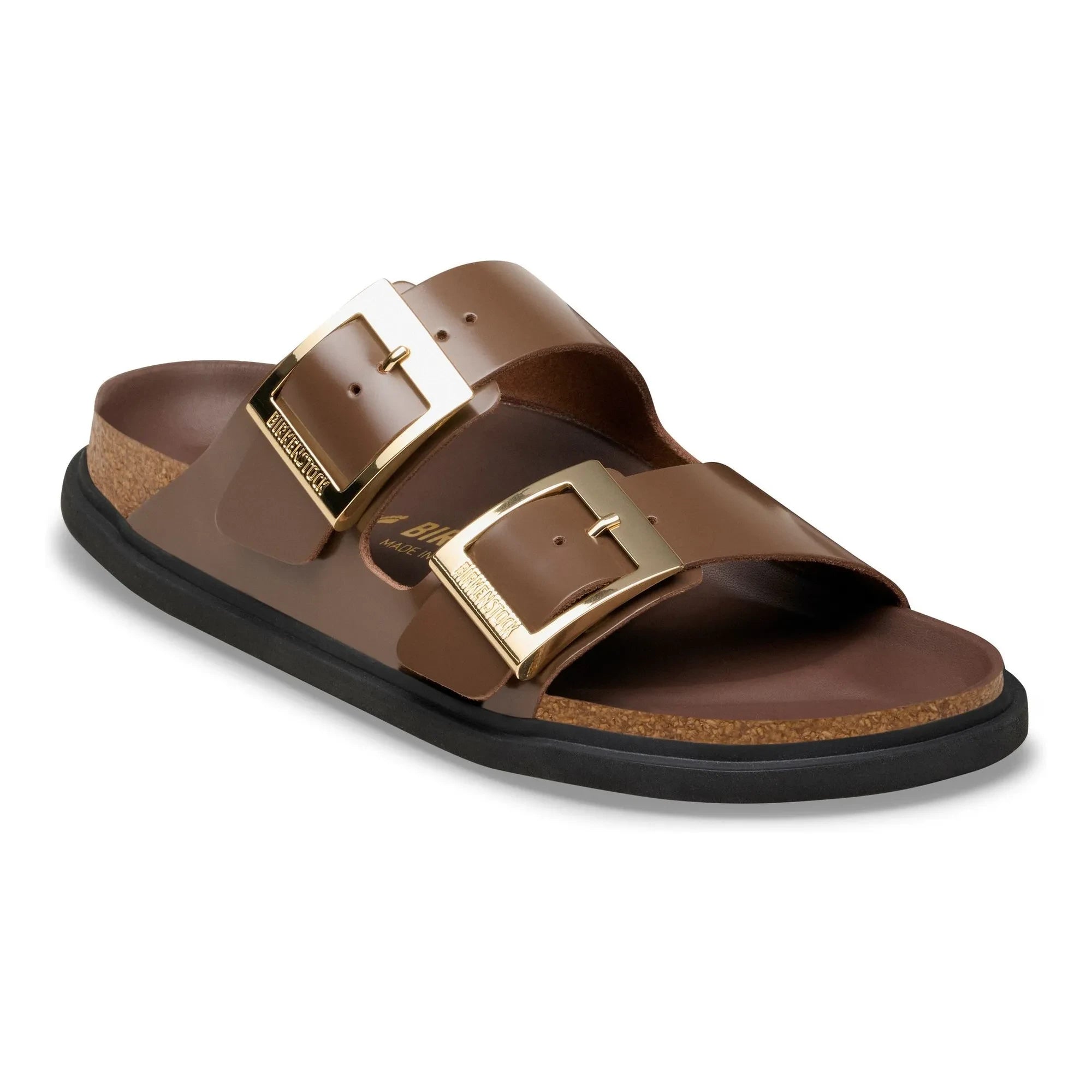 BIRKENSTOCK - Arizona Damla Tokalı Rugan Deri Sandalet | Kahverengi
