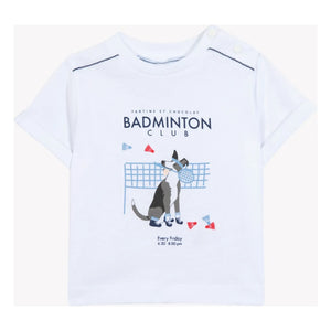 Tartine et Chocolat - Badminton Club Hund T-Shirt | Weiß