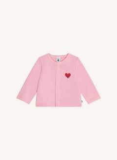 Petit Bateau - Organik Pamuk Kalp Hırka | Pembe