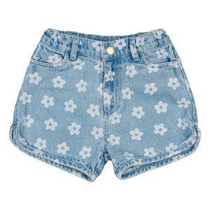 Louis Louise - Shorts vaqueros Andrea con flores | Azul claro