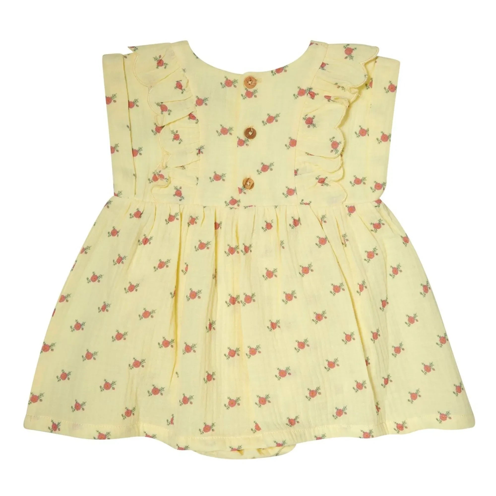 Tocoto Vintage - Sarılı Bebek Fırfırlı Çiçekli Elbise