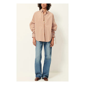 Sessùn - Camisa a rayas de algodón Armando | Terracota