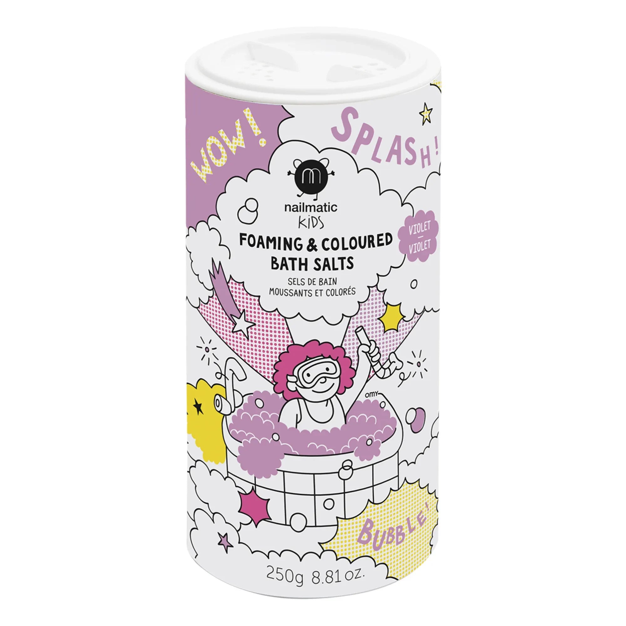 Nailmatic Kids - Mor Köpüren ve Renkli Banyo Tuzları - 250g | Mor