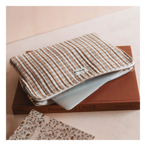 Gabrielle Paris - Gingham Laptop Kılıfı | Camel
