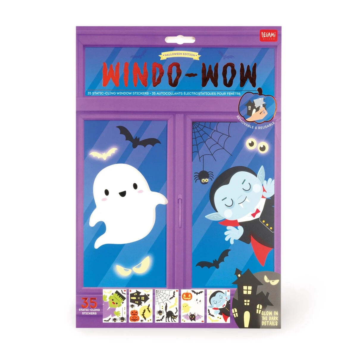 Legami - 35 Parça Statik Cam Sticker Seti - Windo-Wow